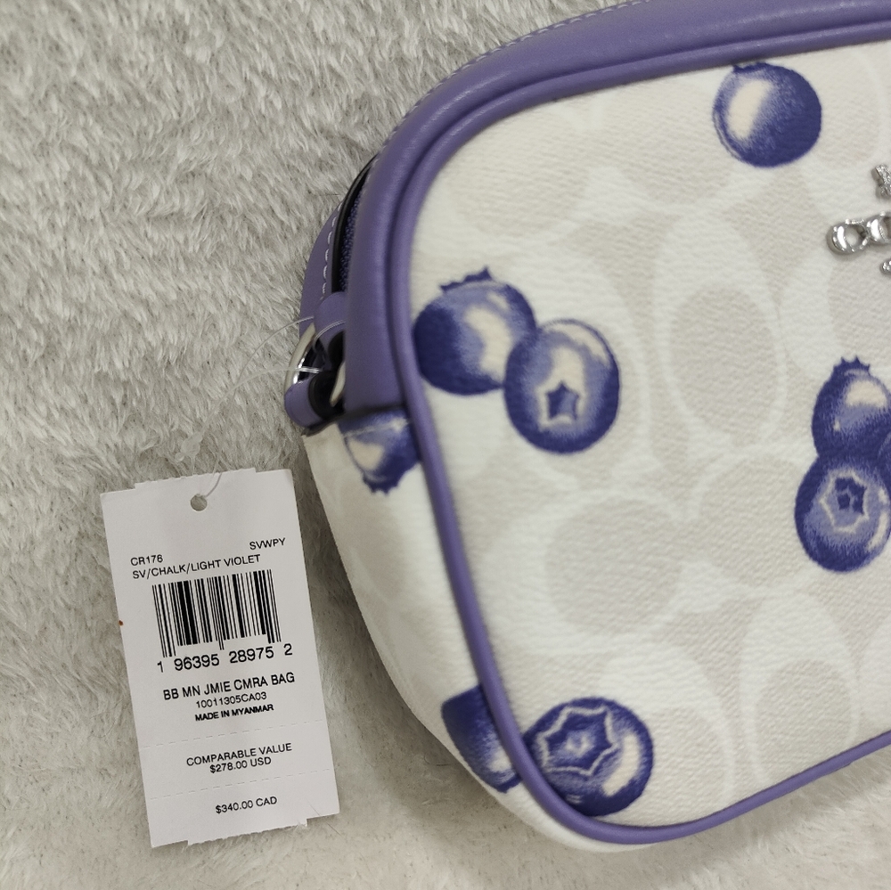 Mini Jamie Camera Bag In Signature Canvas With Blueberry Print - Picture 10 of 10